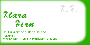 klara hirn business card
